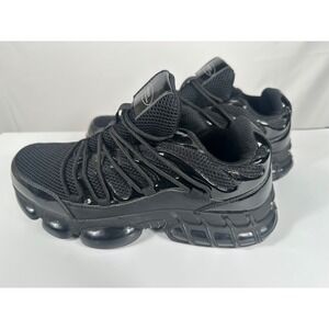 LIANGGO Black Mesh Chunky Sole Athletic Sneakers Men's Size 44 Steel Toe